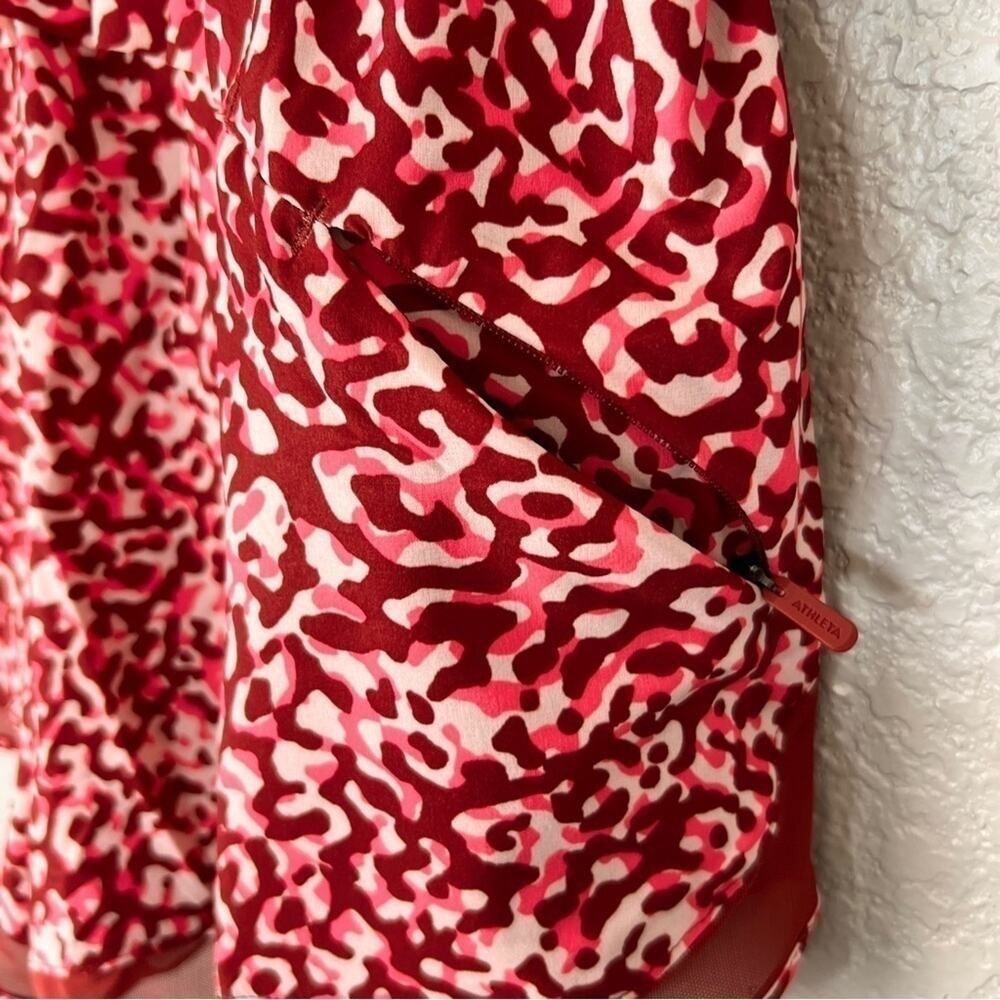 Athleta NWOT Mesh Racer Run High Rise 3" Short Red Pink S Runner Athletic Animal - Picture 8 of 11